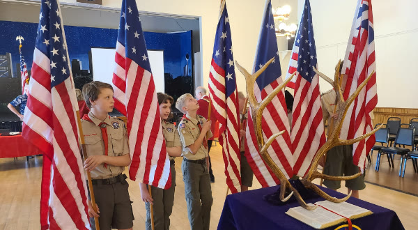 scouts flag color guard ceremony for flag day
